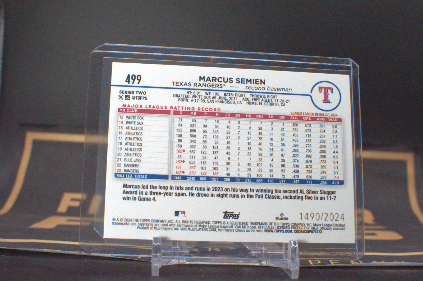 2024 Topps: Marcus Semien [Gold] #499 **Free Shipping @ $10+**