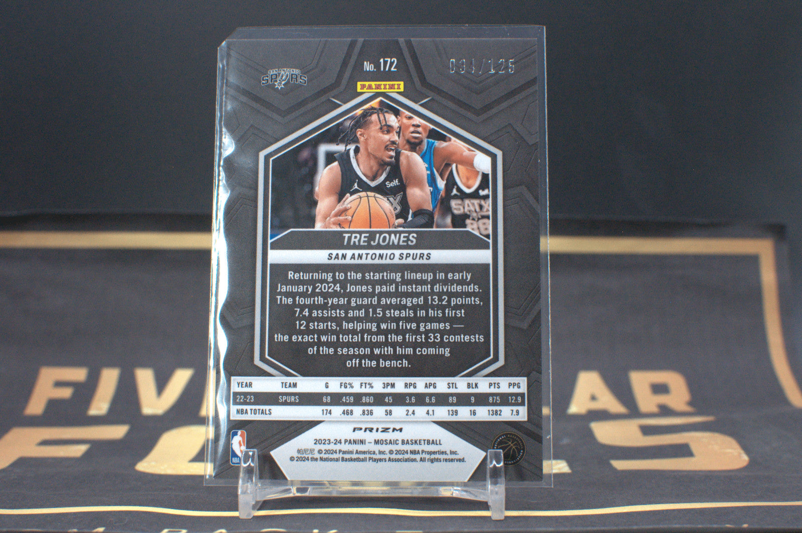 2023 Panini Mosaic: Tre Jones [Ice] #172 034/125 **Free Shipping @ $10+**
