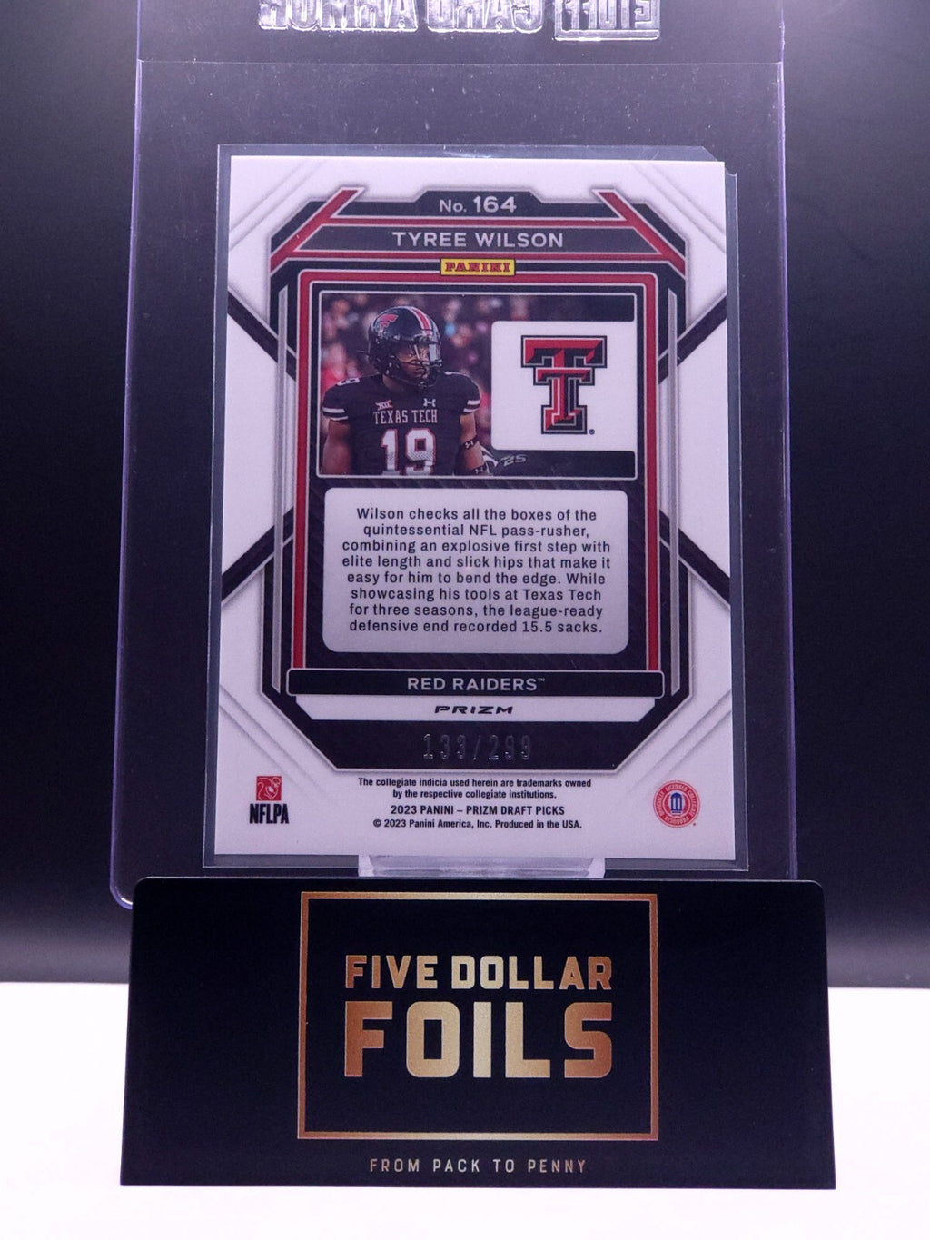 *Free Shipping @ $10* 2023 Prizm Draft Picks - #164 Tyree Wilson Red 133/299