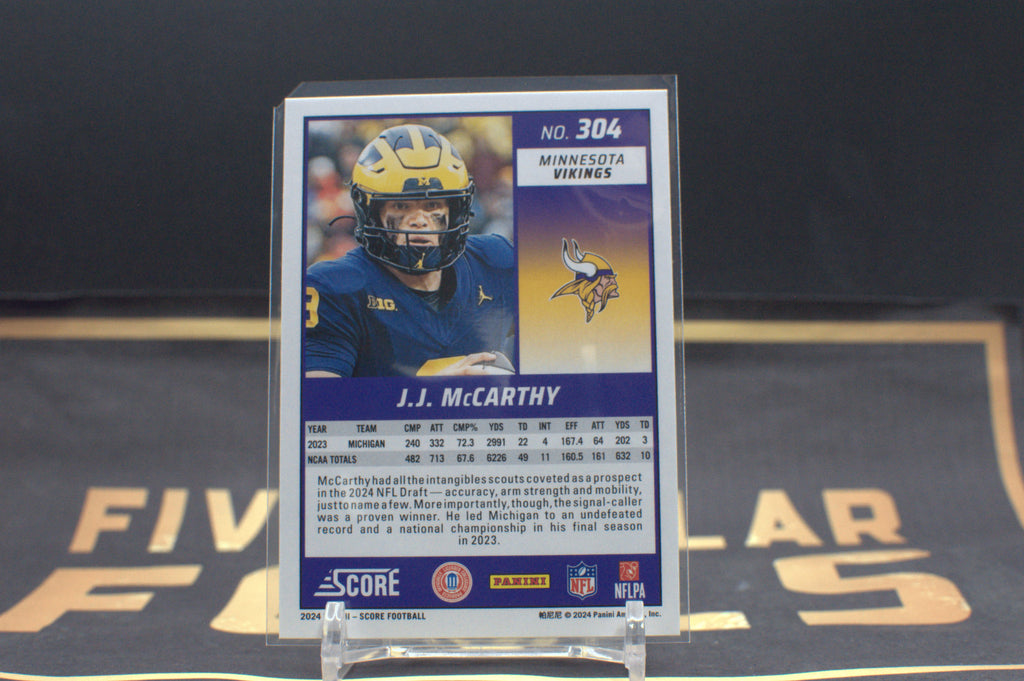 2024 Score J.J. McCarthy #304 **Free Shipping @ $10+**