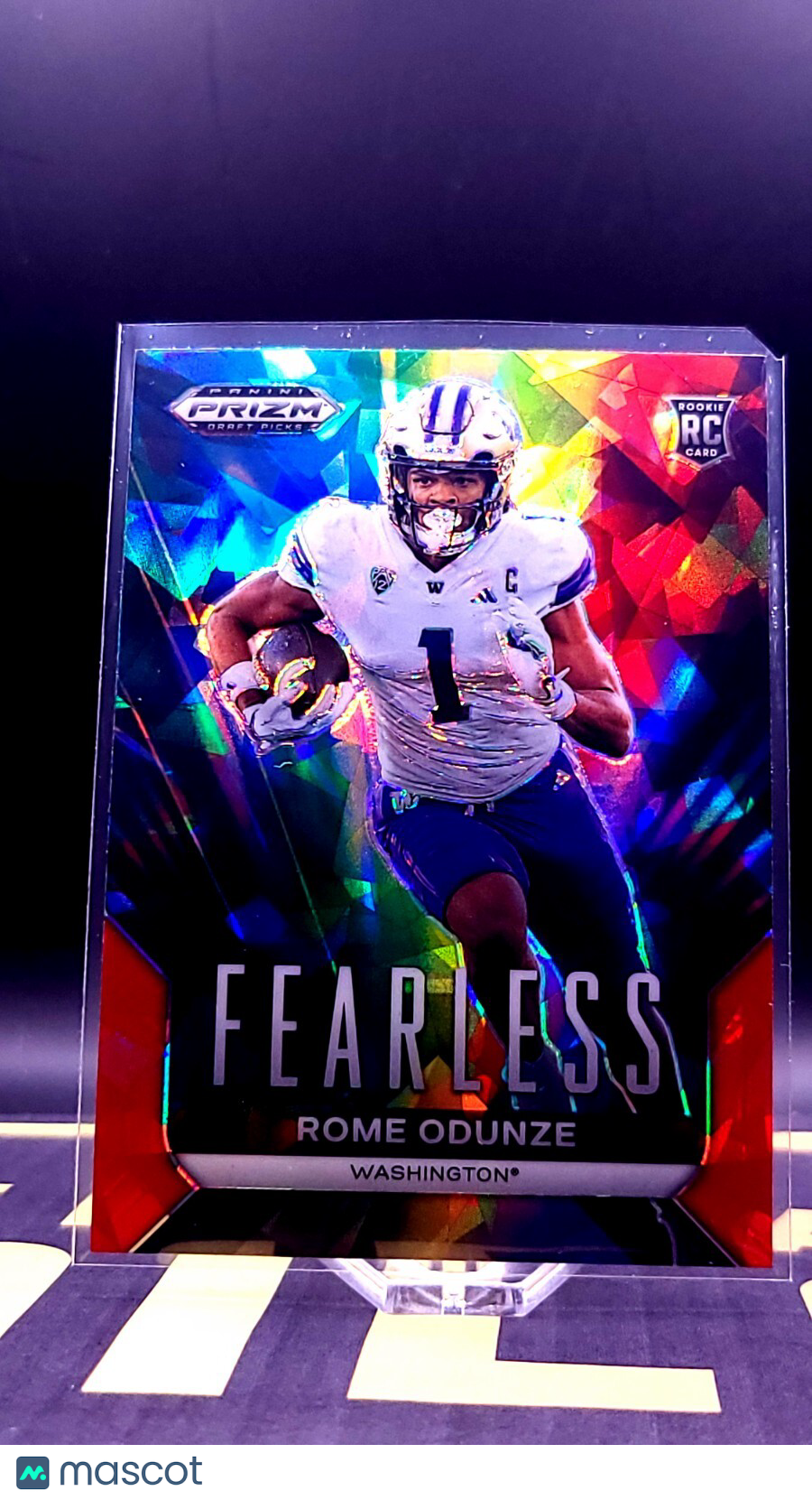 Rome Odunze 2024 Panini Prizm Draft Picks RC Fearless Red Ice Prizm #F-RO