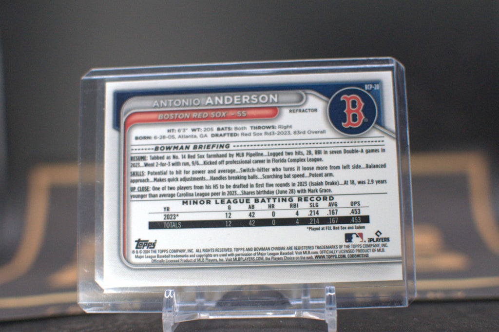 Antonio Anderson 2024 Bowman Chrome Refractor /499 #BCP-20 Boston Red Sox