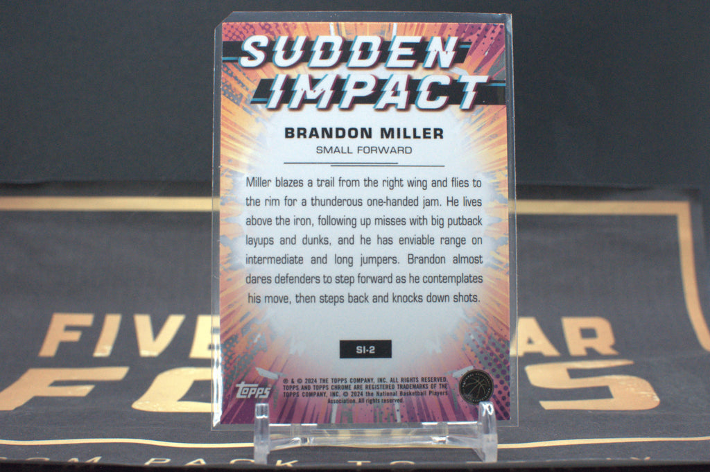2023 Topps #SI-2 Brandon Miller Sudden Impact Green Topps *Free Shipping @ $10