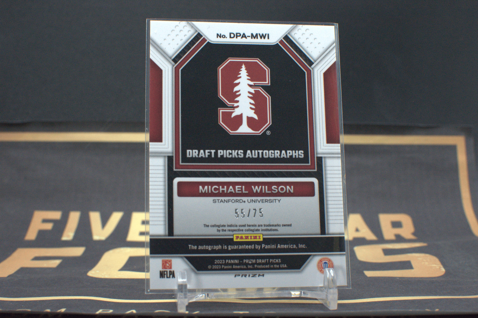 2023 Panini Prizm Michael Wilson Orange Wave Prizm Draft Picks DPA-MWI Auto 55/7
