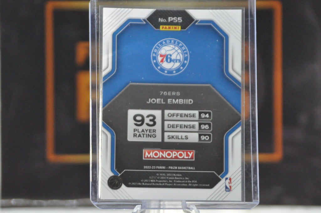 Joel Embiid #PS5 (2022 Panini Monopoly Prizm All Stars)