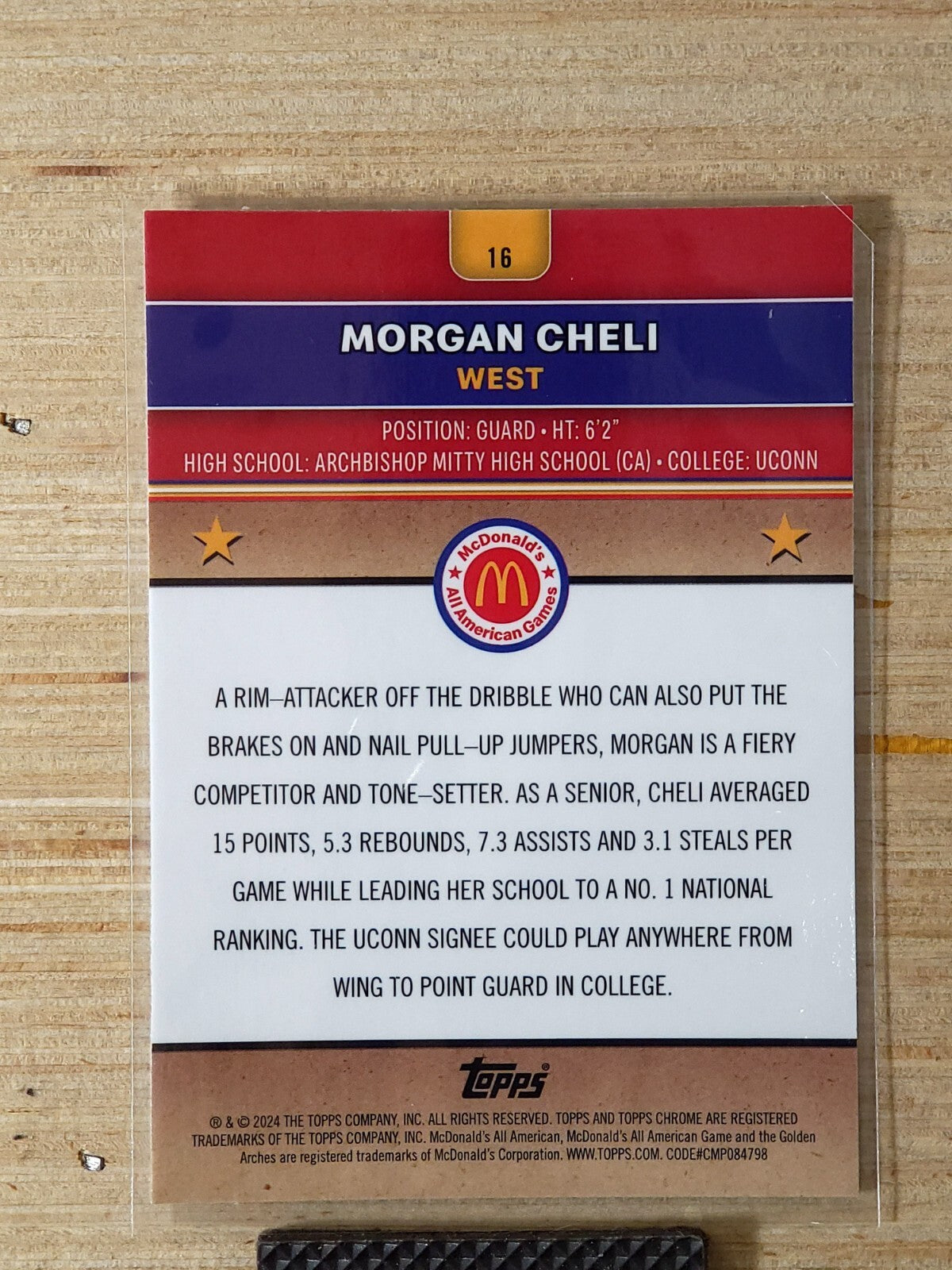 2024 Topps Chrome McDonalds All-American #16 Morgan Cheli Raywave