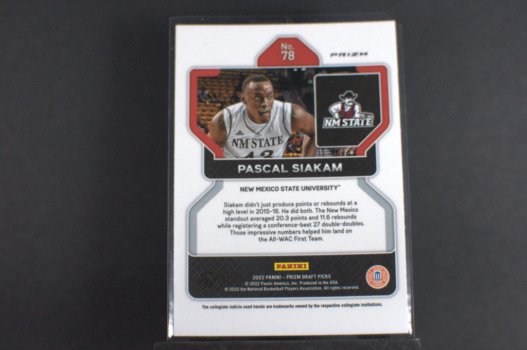 2022 Panini Prizm Draft Picks: Pascal Siakam [Silver] #78