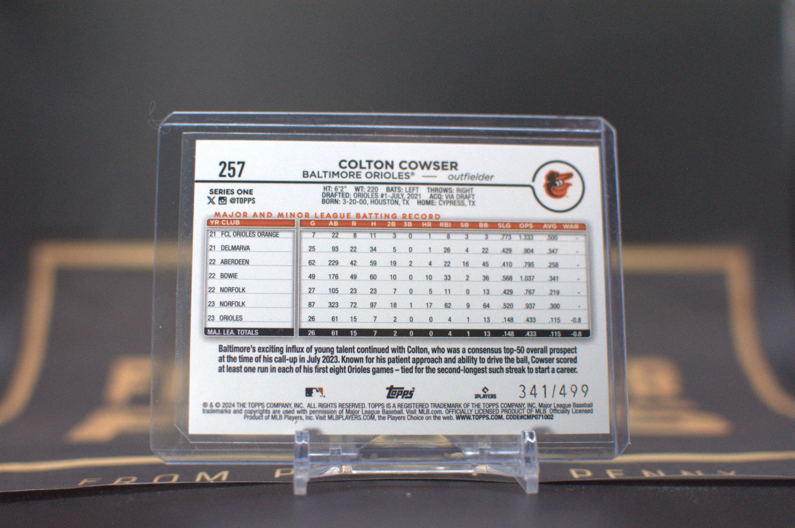 2024 Topps: Colton Cowser [Green Crackle Foil] #257