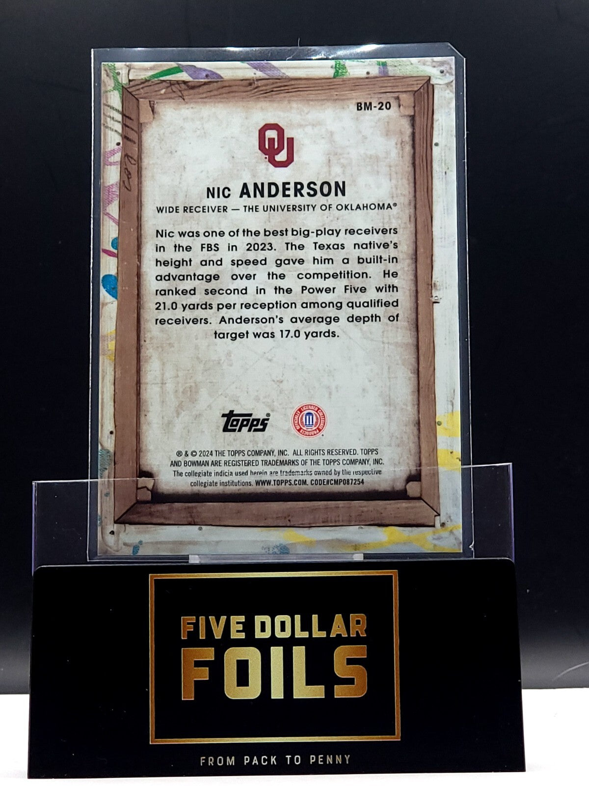 *Free Shipping @ $10* 2024 Bowman U Best Masterpieces #BM-20 Nic Anderson