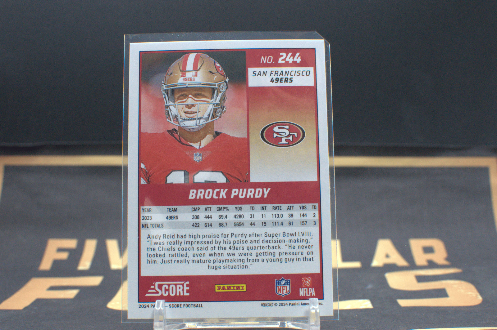 2024 Score Football Brock Purdy #244 **Free Shipping @ $10+**