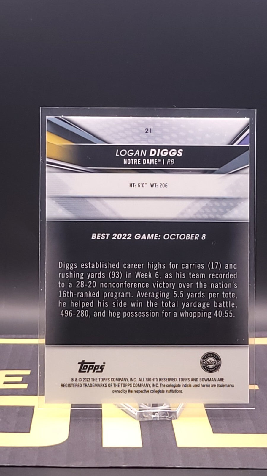 *Free Shipping @ $10+* 2022 Bowman's Best U Logan Diggs Mini Diamond #21