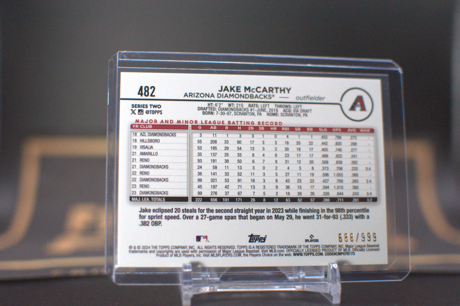 2024 Topps: Jake McCarthy [Blue Foil] #482