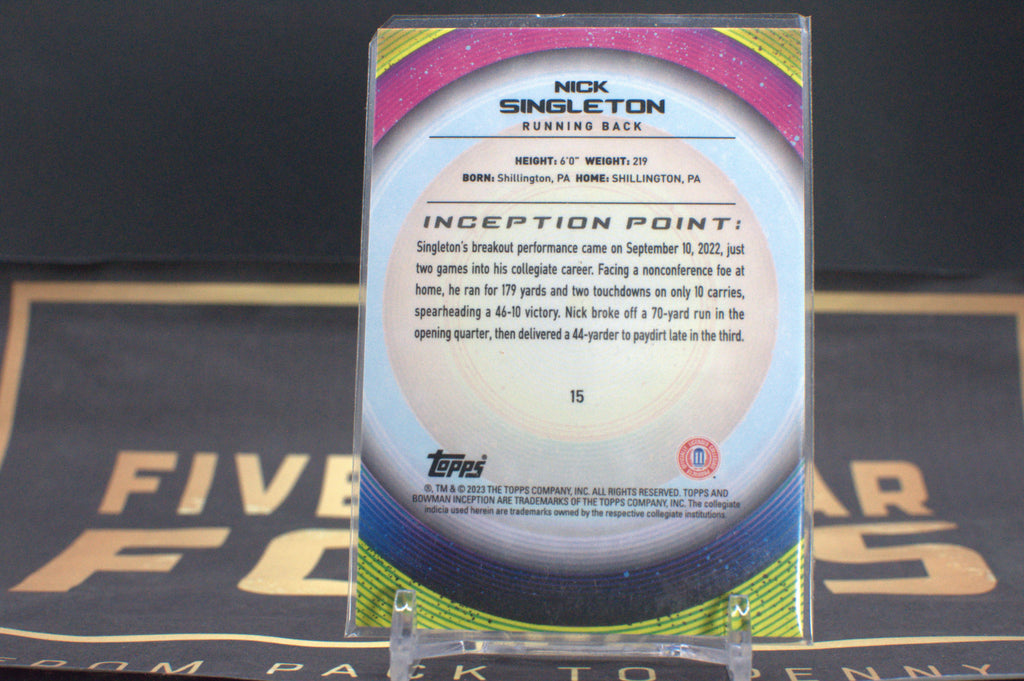 2022-23 BOWMAN INCEPTION U NICK SINGLETON BLUE 049/299