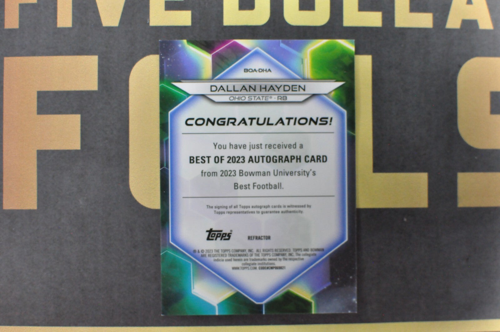 2023 Bowman's Best University Best of 2023 Auto Dallan Hayden #BOA-DHA