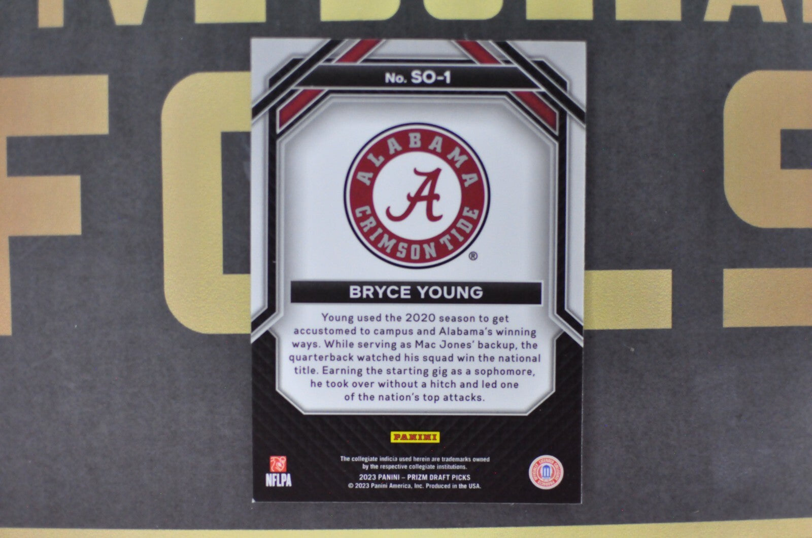Bryce Young #SO-1 (2023 Panini Prizm Draft Picks Student Orientation)