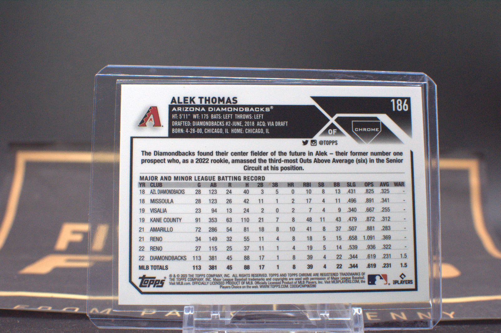 2023 Topps Chrome : Alek Thomas [Logofractor Pink] #186