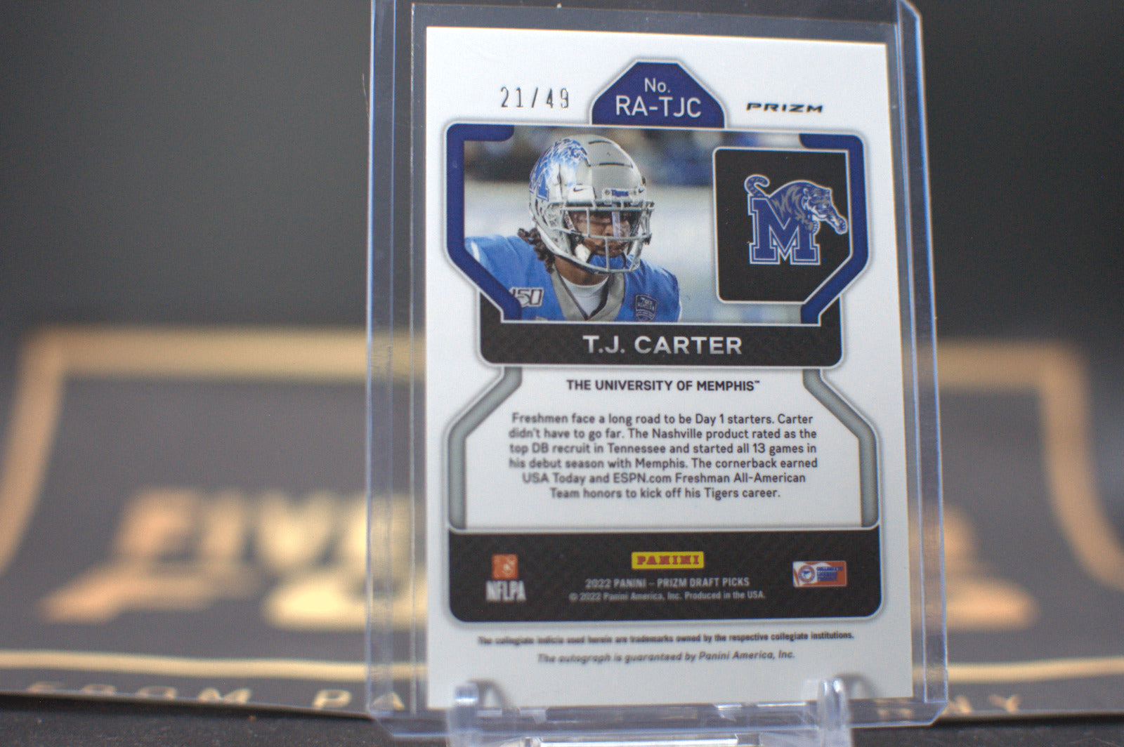 2023 Panini Prizm Draft Picks : T.J. Carter #RA-TJC Orange Pulsar 21/49