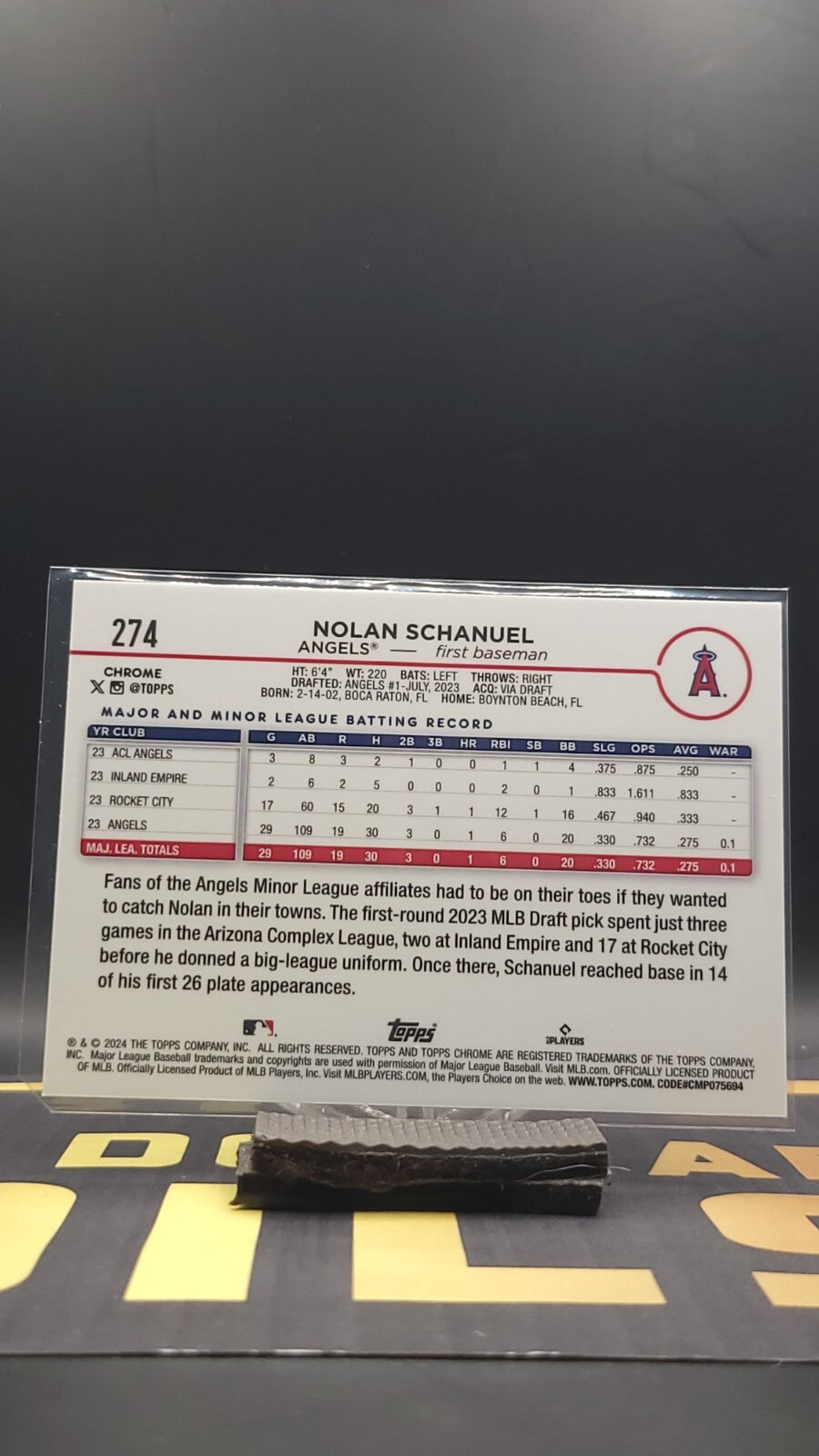 2024 Topps Chrome - #274 Nolan Schanuel Magenta Sparkle 007/350
