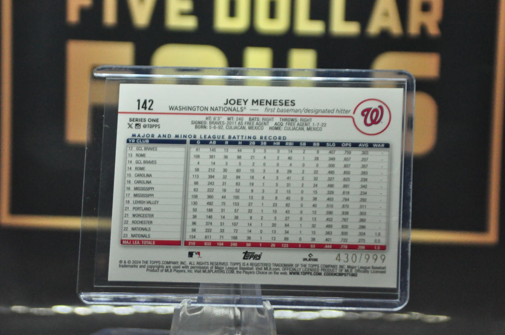 2024 Topps Series 1 JOEY MENESES #142 Blue Foil Parallel #430/999