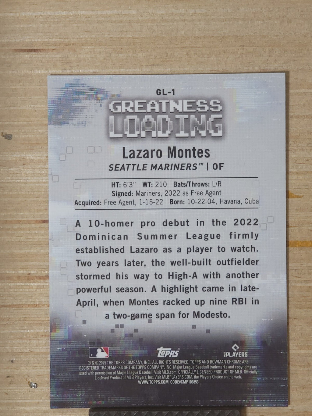 2025 Bowman - Chrome Greatness Loading Lazaro Montes #GL-1