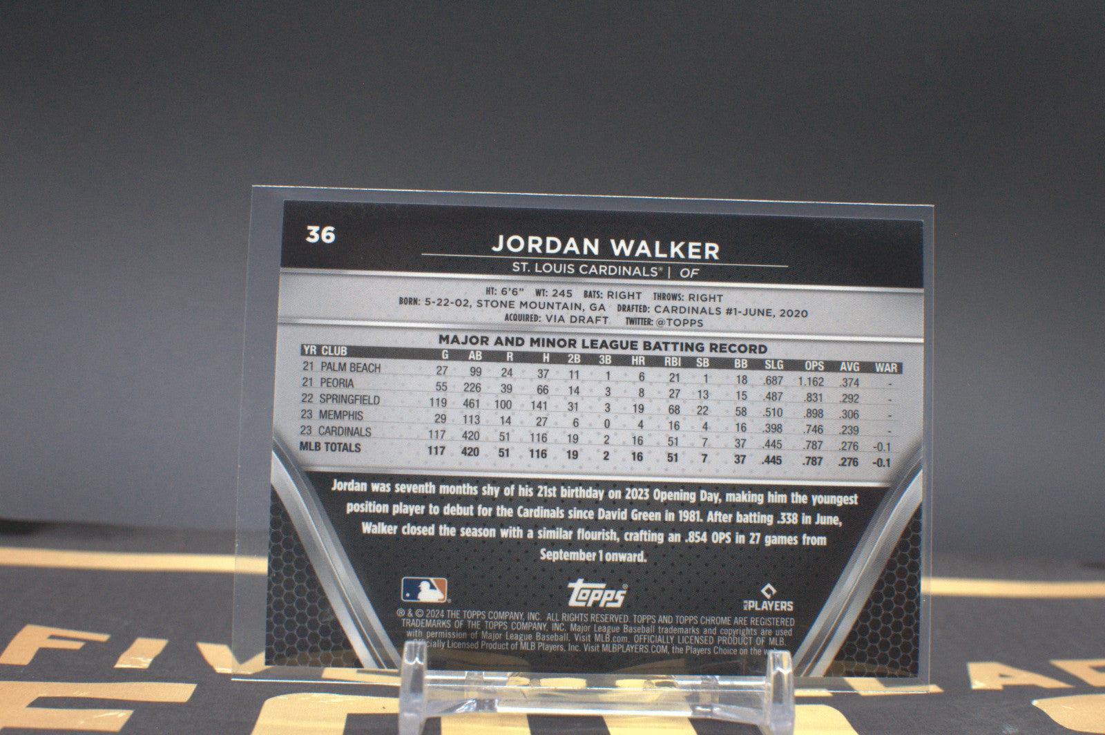 2024 Topps BLACK JORDAN WALKER Purple MINI DIAMOND #36 **Free Shipping @ $10