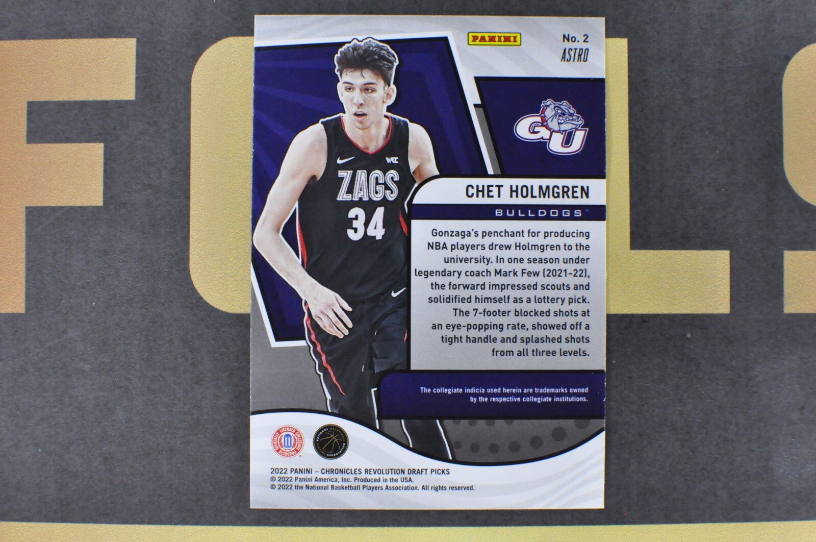 Chet Holmgren [Astro] #2 (2022 Panini Chronicles Draft Picks Revolution)