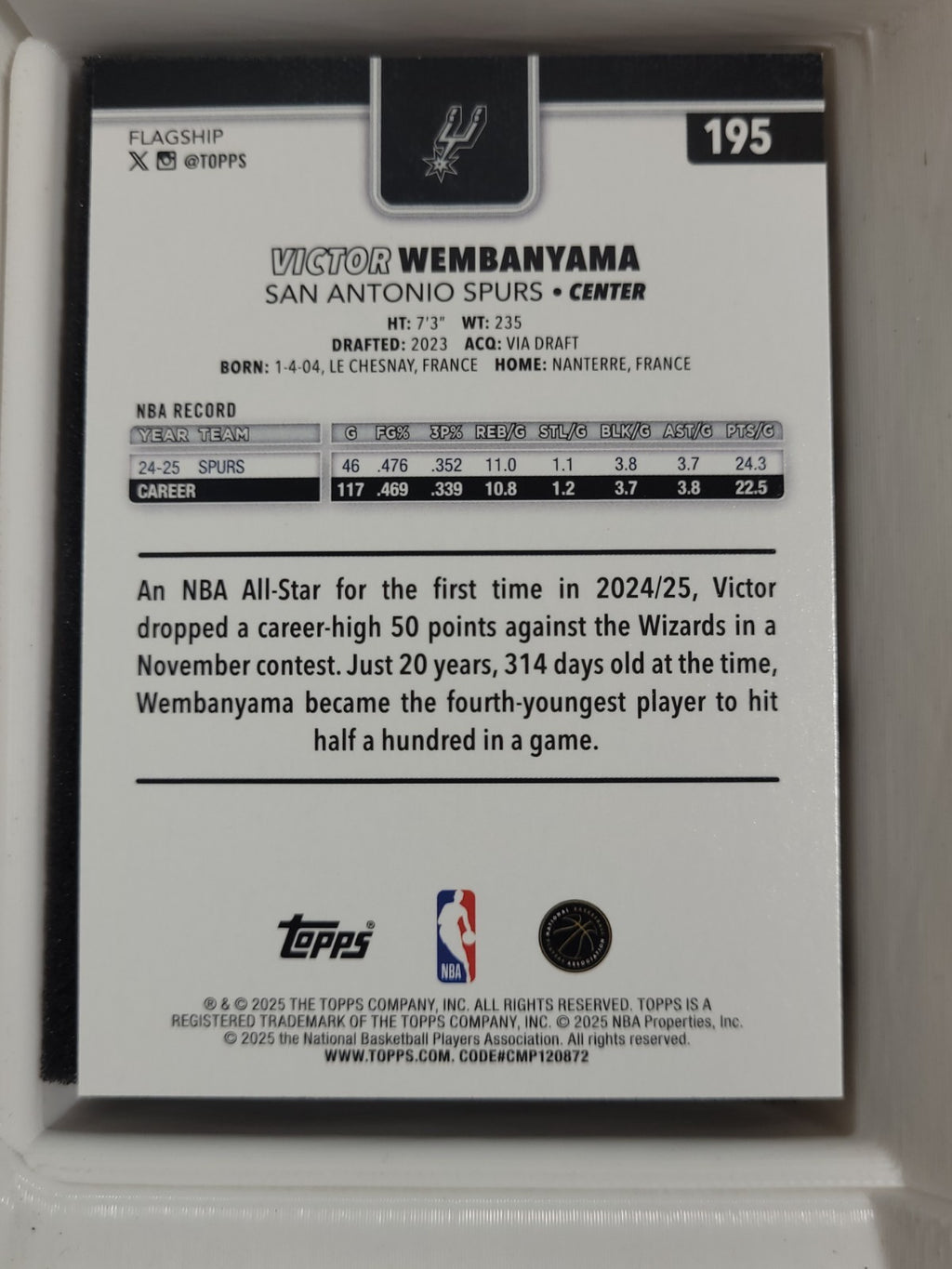 2025-26 Topps Victor Wembanyama #195 Baskets