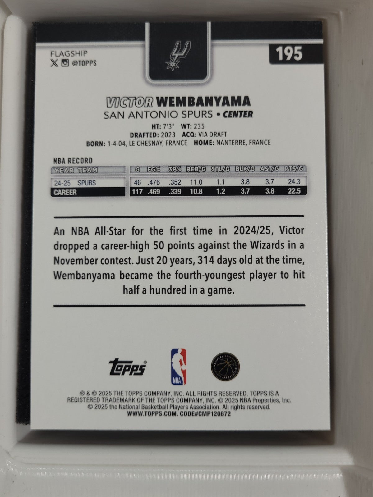 2025-26 Topps Victor Wembanyama #195 Baskets