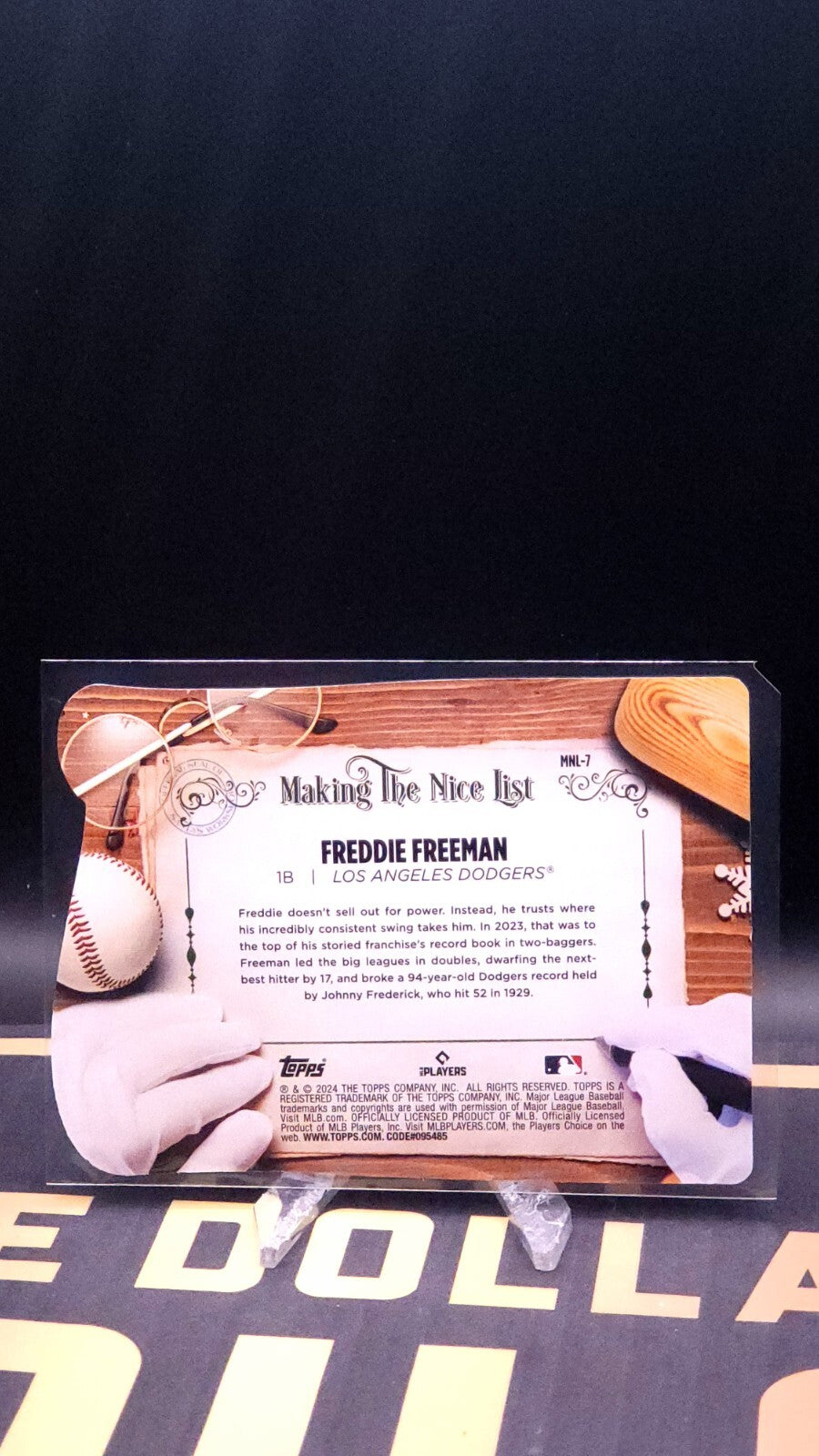 2024 Topps Holiday #MNL-7 Freddie Freeman Making The Nice List