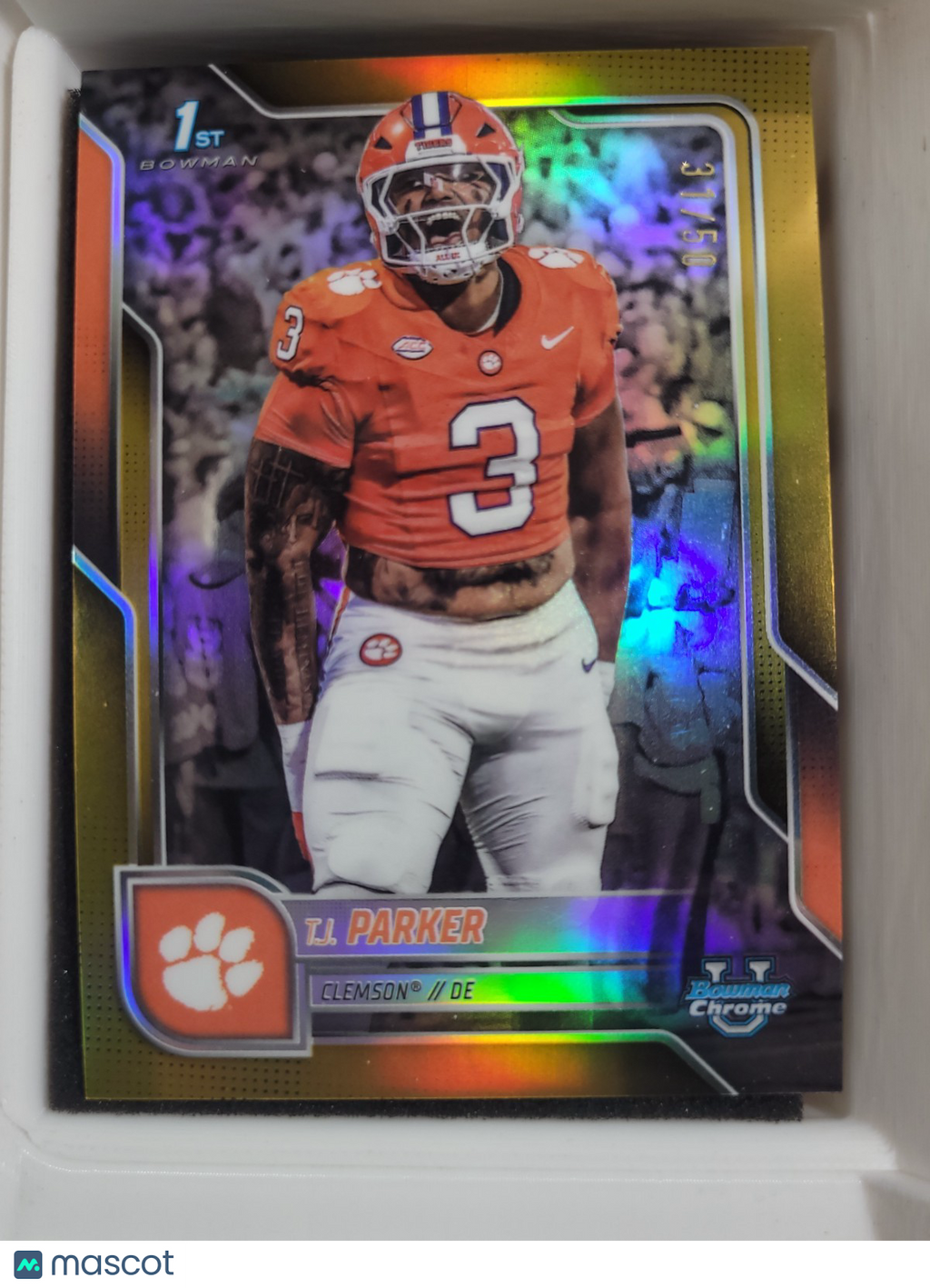 2025 Bowman University Chrome TJ Parker 114 Gold 31/50