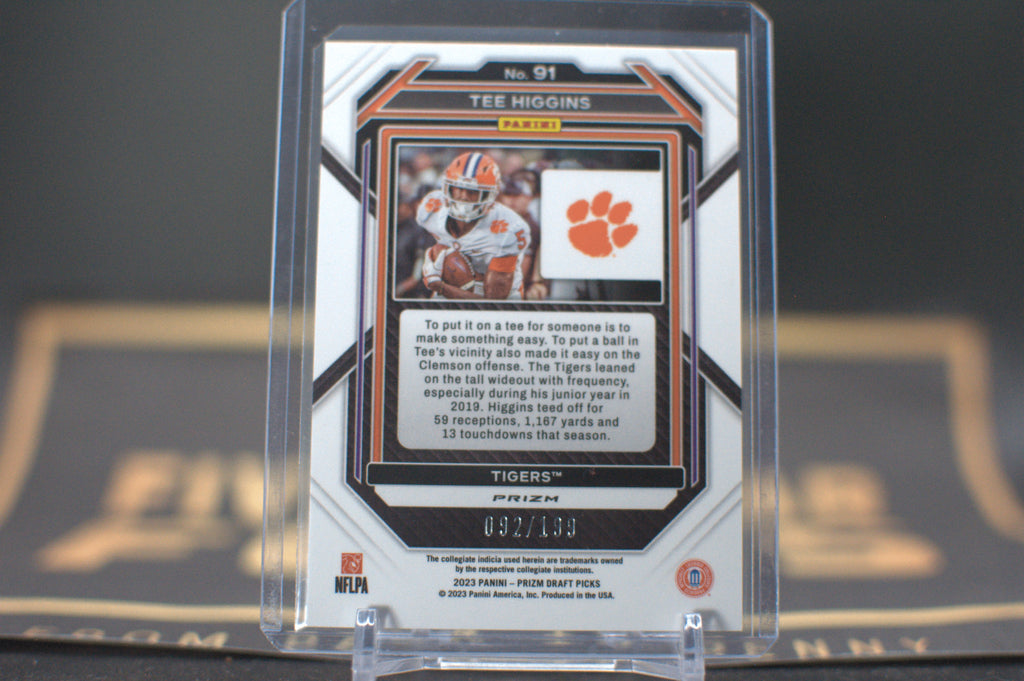 2023 Panini Prizm Draft Picks : Tee Higgins [Blue] #91