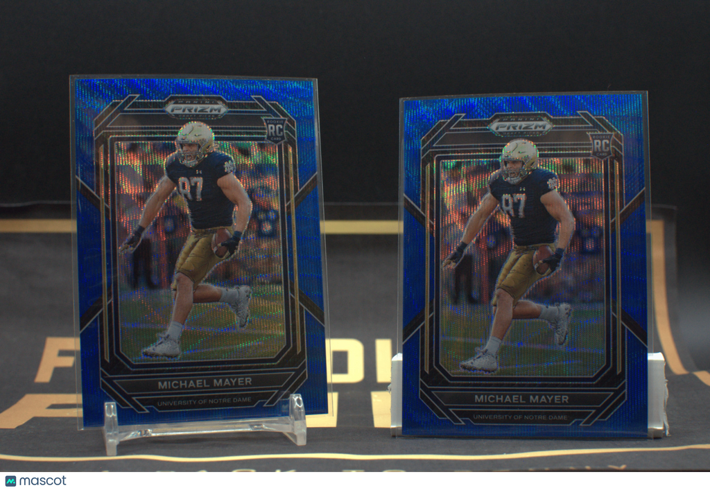2 2023 Panini Prizm Draft Picks Michael Mayer [Blue Wave] #155 119 &120/249