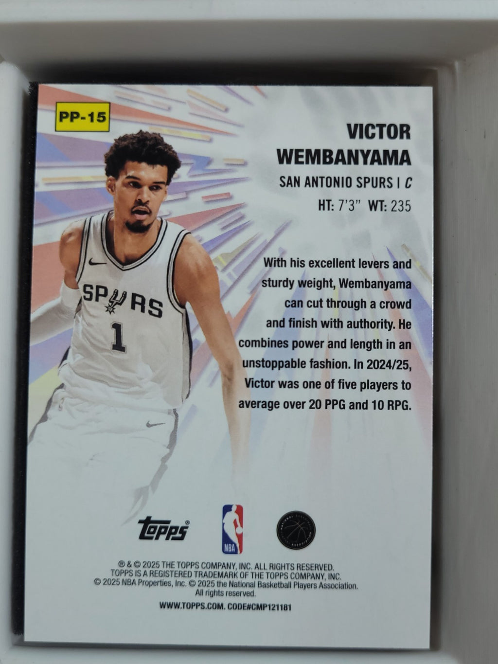 2025 Topps Basketball Power Players Victor Wembanyama #PP-15 Holofoil