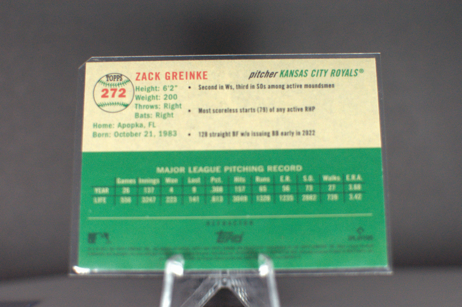 2023 Topps Chrome Platinum Anniversary: Zack Greinke #272
