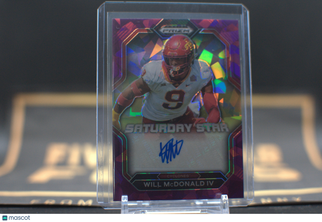 2023 Prizm Draft Pick Will McDonald IV PURPLE Ice Prizm /99 Auto SSS-WMC RC