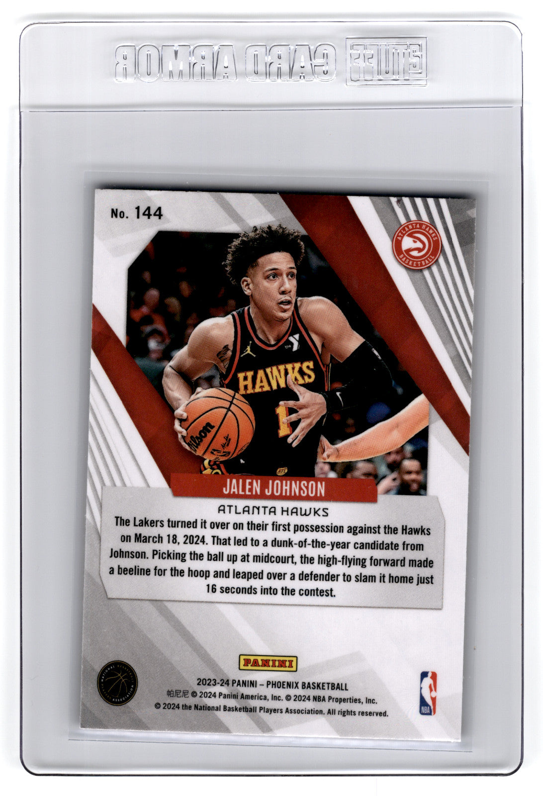 2023 Panini Phoenix Jalen Johnson [Red Ice] #144 **Free Shipping @ $10+**