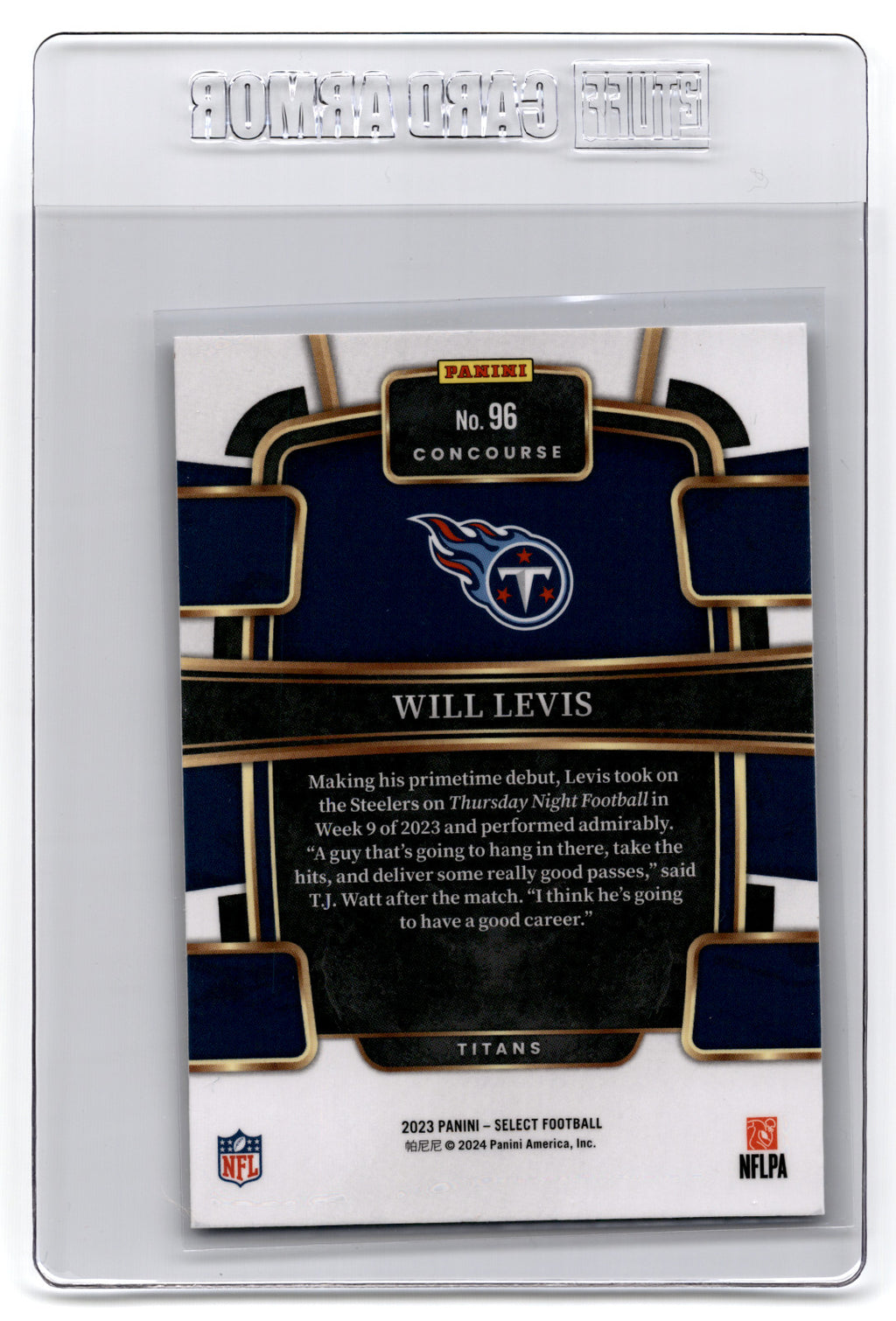 2023 Panini Select - Concourse #96 Will Levis (