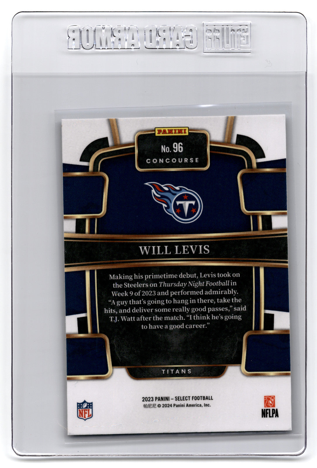 2023 Panini Select - Concourse #96 Will Levis (