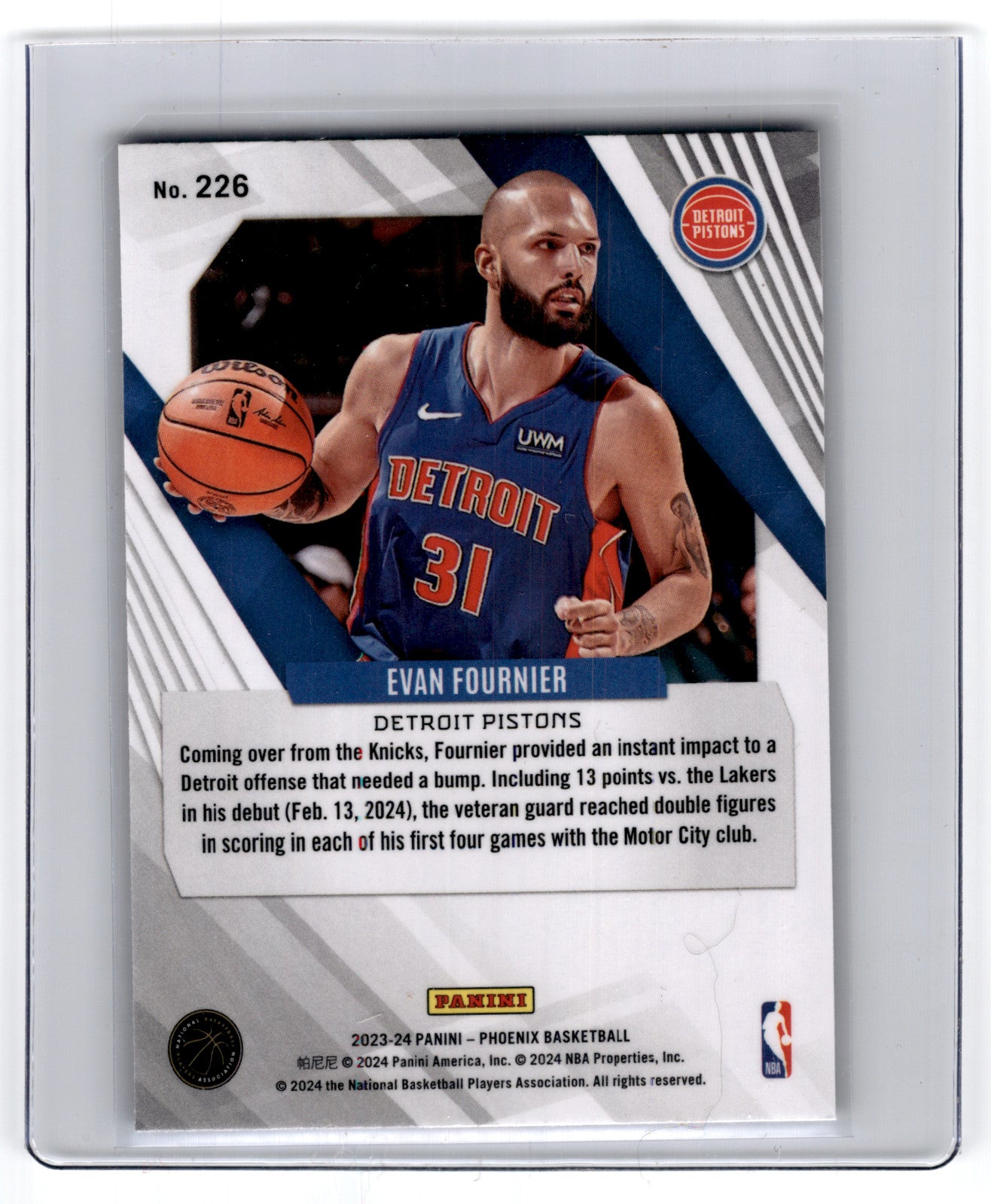 2023 Panini Phoenix Evan Fournier #226 **Free Shipping @ $10+**
