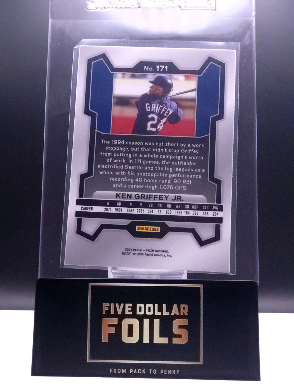 *Free Shipping @ $10* 2024 Panini Prizm Baseball #171 Ken Griffey JR,