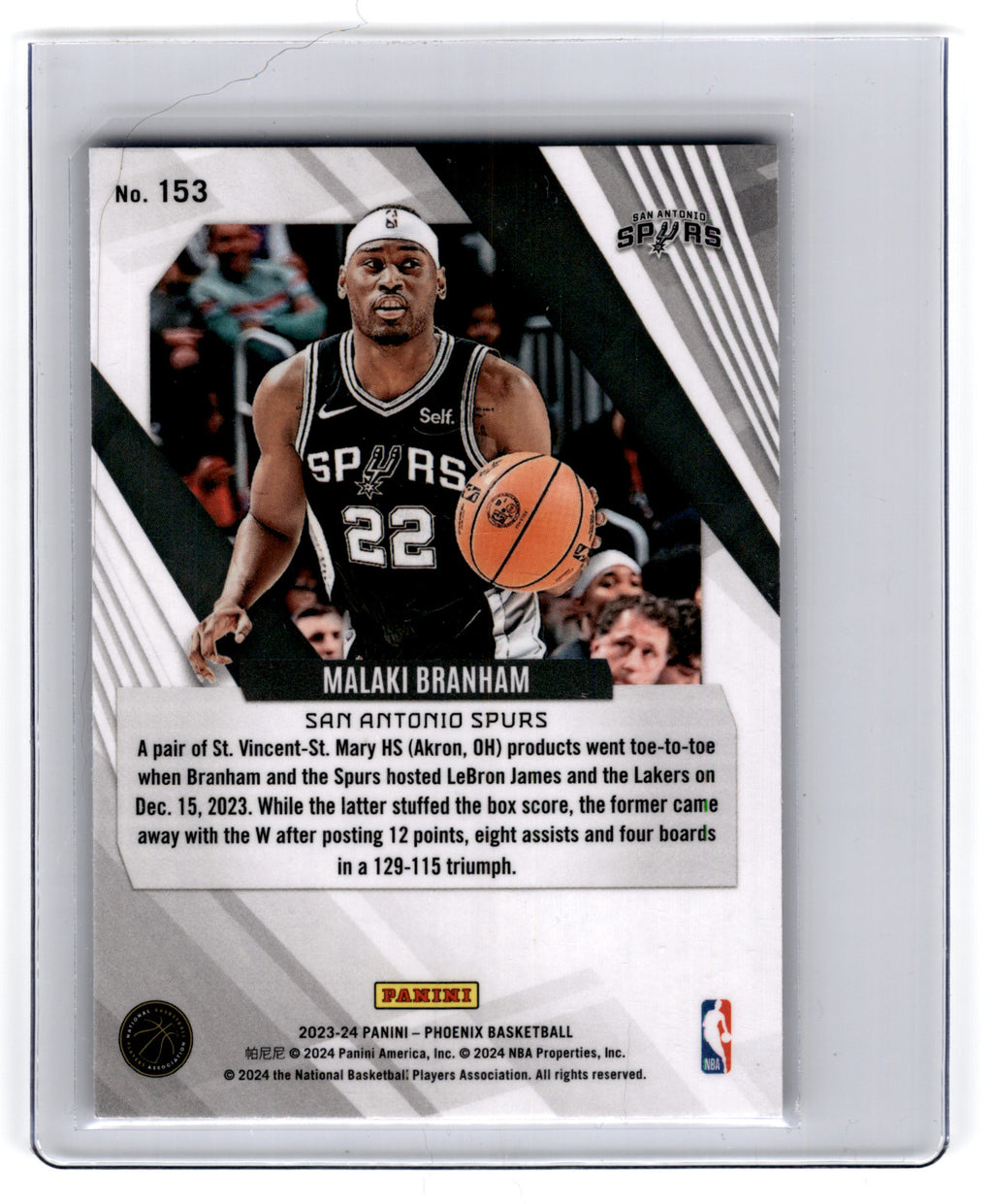 2023 Panini Phoenix Malaki Branham #153 **Free Shipping @ $10+**