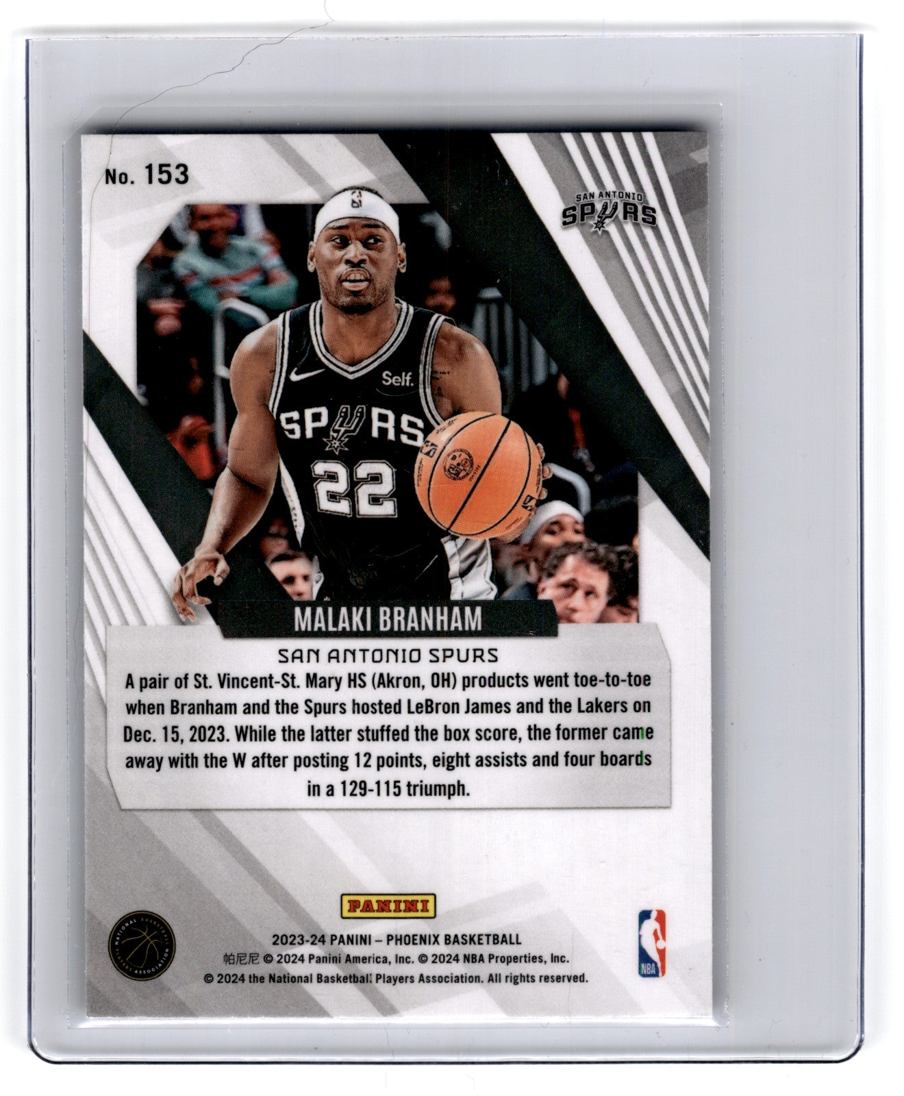 2023 Panini Phoenix Malaki Branham #153 **Free Shipping @ $10+**