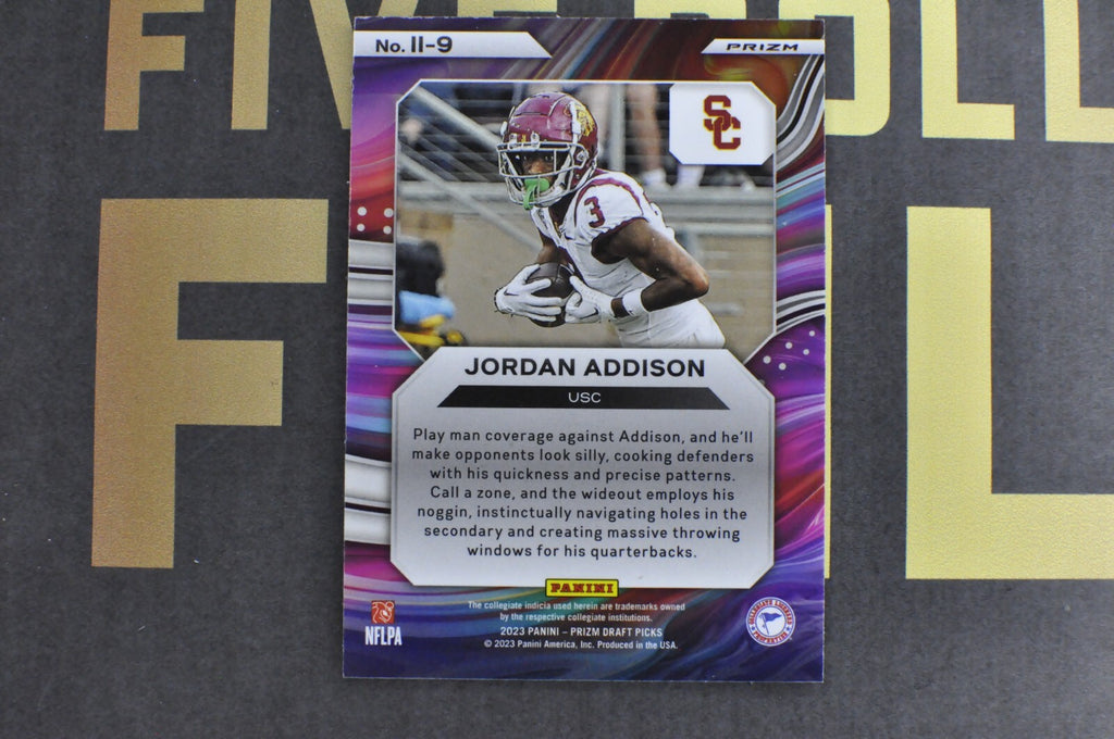 Jordan Addison [Red Ice] (2023 Panini Prizm Draft Picks Instant Impact) II-9