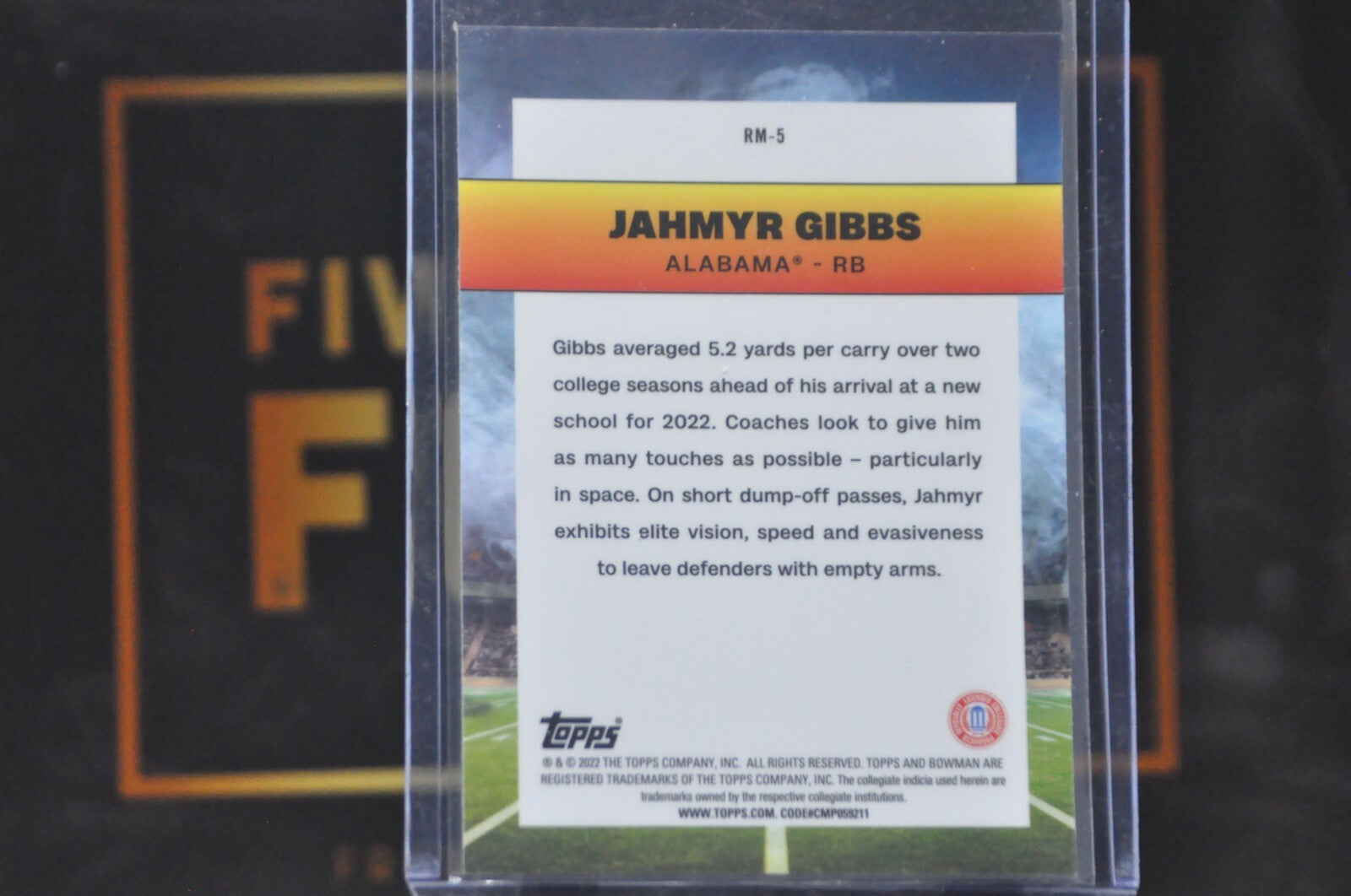 2022 Bowman Chrome University Ramblin Man: Jahmyr Gibbs #RM-5