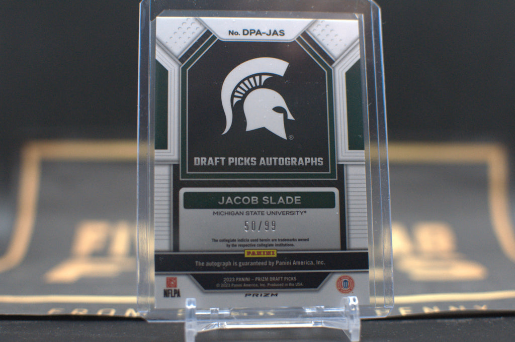 2023 Panini Prizm Draft Picks Jacob Slade Auto Purple Ice #DPA-JAS Card /99