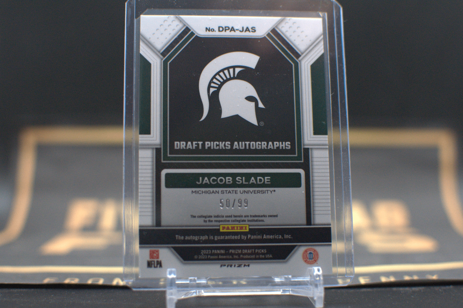 2023 Panini Prizm Draft Picks Jacob Slade Auto Purple Ice #DPA-JAS Card /99