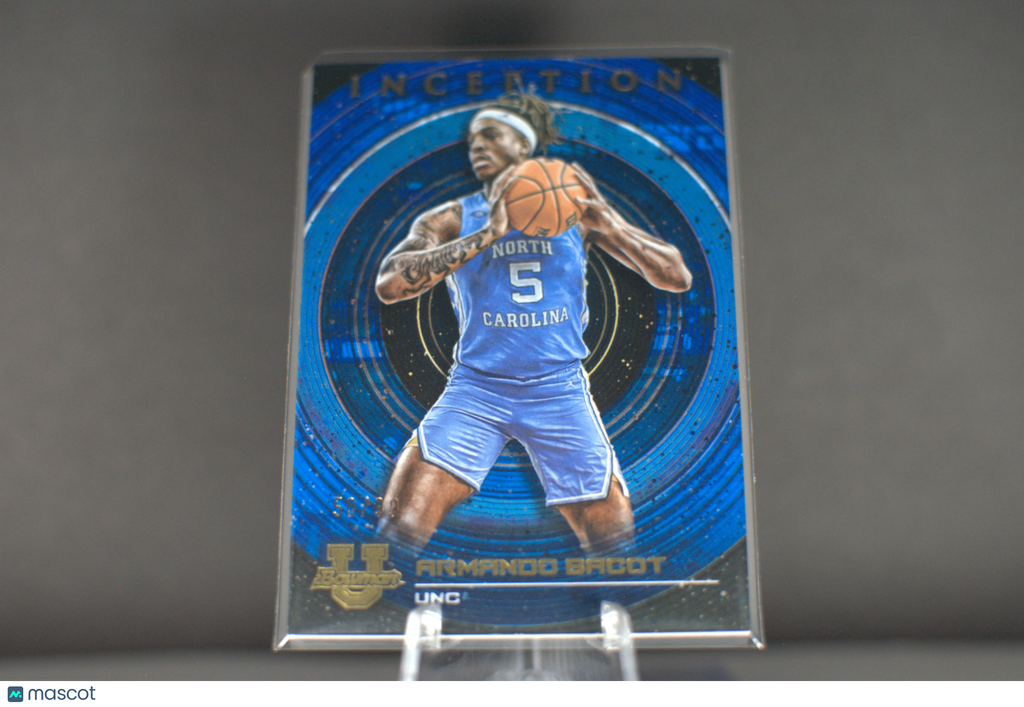 2022-23 Bowman University Inception Armando Bacot Blue Foil 50/99 UNC Tar Heels