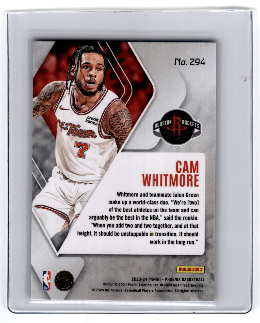 2023 Panini Phoenix Cam Whitmore #294 **Free Shipping @ $10+**