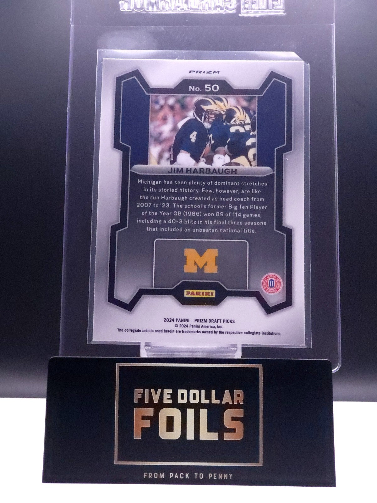 *Free Shipping @ $10* 2024 Prizm Draft Picks #50 Jim Harbaugh Red Wave