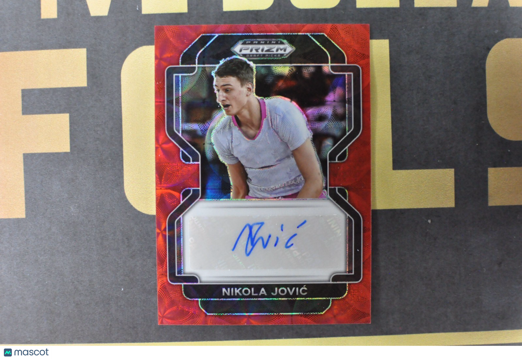 2022 Panini Prizm Draft Picks Choice Red 57/88 Nikola Jovic #DP-JOV Rookie Auto